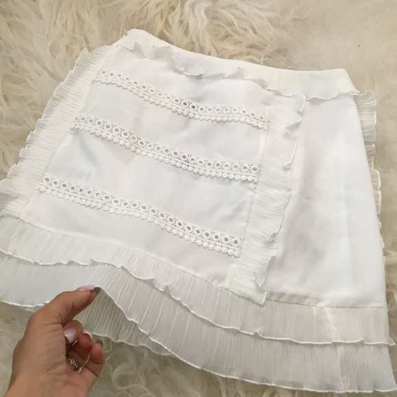 IRO Ruffled plissé gauze-trimmed crepe skirt - Picture 3 of 8